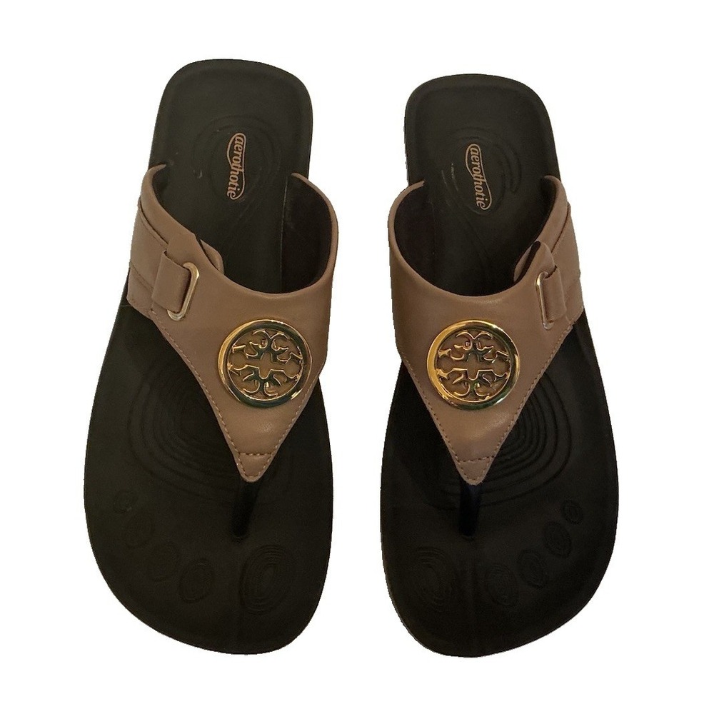 Aerothotic Comfort Medallion Flip Flop Thong Sandal - Size US 8 EUR 41 Women's